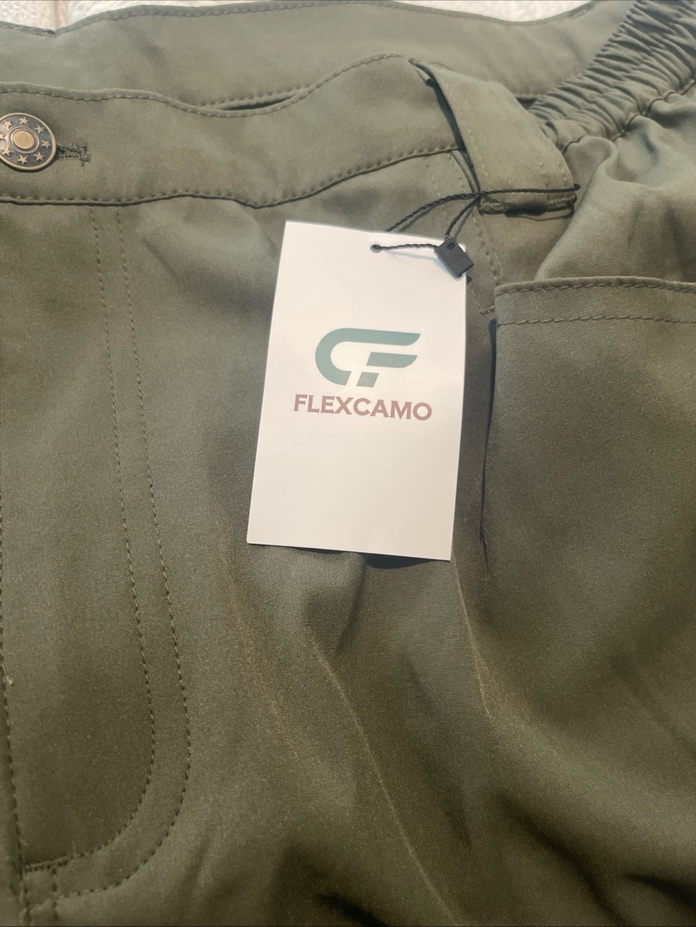 FlexCamo Olive Green Utility Pants Cargo Hiking Work Waterproof 2XLx32(40W) NEW